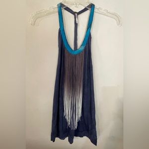 Free People Fringe T Back Boho Tank Top